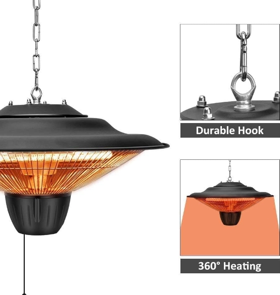 Wall mount heater for pub garden